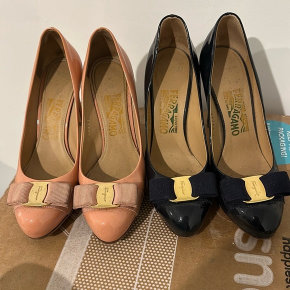 Salvatore Ferragamo Pumps Size 6 and 6.5; Selling as a Set USED NO SHOE BOX - Picture 1 of 6